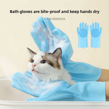 Gants de toilettage pour chien et chat – Brosse de bain anti-poils