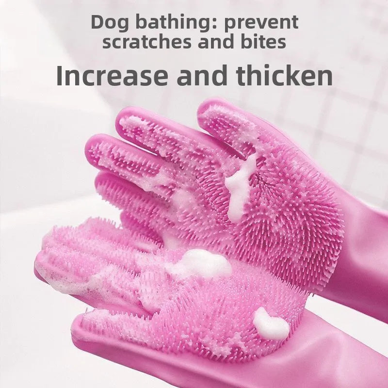 Gants de toilettage pour chien et chat – Brosse de bain anti-poils