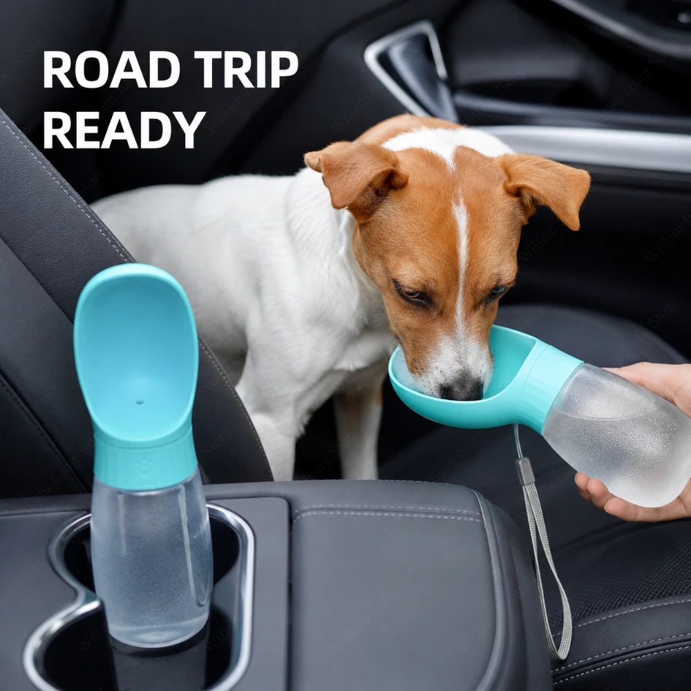 Bouteille d’eau 2-en-1 pour chien et chat – Anti-fuite