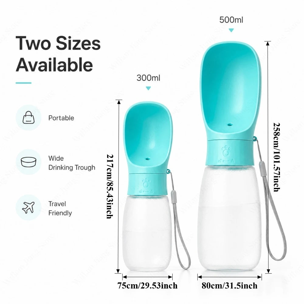 Bouteille d’eau 2-en-1 pour chien et chat – Anti-fuite